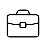 Simple Outline Business Briefcase Document Bag Icon, Office Accessory Graphic vector