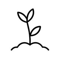 Simple Line Art Sprout Seedling Icon Showing Growth and Nurture vector