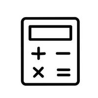 Simple Outline Calculator Application Interface Symbol for Financial Calculation vector