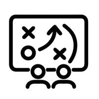 Simple Outline Strategy Board Presentation with Arrow and People Icon vector