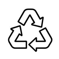 Simple Outline Recycle Arrow Symbol Rotation Circular Loop Sign Icon vector
