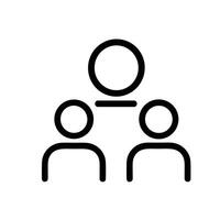 Simple Line Style Group of People Hierarchy Structure Icon Illustration vector