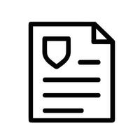 Simple Outline Document Shield Graphic Protection Security Safety Icon vector