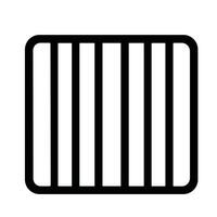 Simple Outline Rounded Square with Vertical Lines Bar Pattern Icon vector
