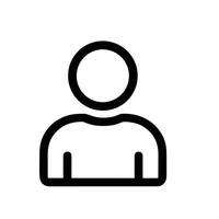 Minimalist Outline Human Avatar Profile Person User Simple Graphic Icon vector