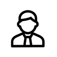 Simple Line Style Generic Businessman Head and Shoulders Profile Icon vector