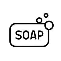 Minimalist Outline Soap Bar with Bubbles Hygiene and Cleanliness Icon vector