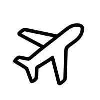 Simple Outline Flight Airplane Aircraft Icon Sign Shape Element vector
