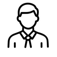 Simple Outline Head and Shoulders Businessman Avatar User Interface Icon vector