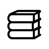 Simple Line Stack of Three Books Education Study Icon vector