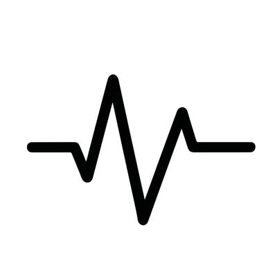 Minimalist Line Drawing Pulse Heartbeat Rhythm Wave Icon Symbol Sign