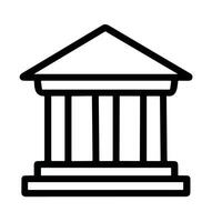 Minimalist Outline Antique Building Structure Architecture Icon Design Illustration vector