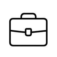 Simple Outline Minimalist Briefcase Business Document Bag Line Art Icon vector
