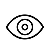 Simple Line Art Vision Eye Graphic Element Isolated Thin Line Icon vector