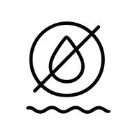 Simple Outline No Water Drop Circle Graphic Symbol Sign Icon vector