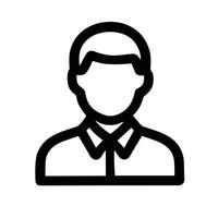 Simple Outline Man Avatar Profile Minimalist Style User Icon Symbol vector