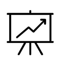 Simple Outline Presentation Board Arrow Upward Direction Chart Growth Icon vector