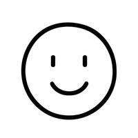 Simple Line Drawing Smiling Face Happy Expression Round Shape Icon vector