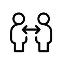 Simple Outline Social Distancing People Icon Symbol Design Element vector