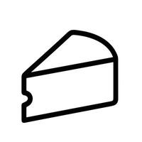 Simple Outline Piece of Cheese Slice Dairy Food Icon Element vector