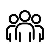 Simple Line Style Group of People User Icon for Social Media vector