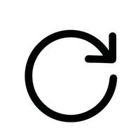 Simple Line Drawing Circular Arrow Symbol Refresh Icon and Button vector