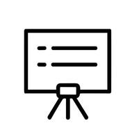 Simple Outline Style Whiteboard Presentation Display Board Outline Icon vector