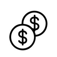 Simple Outline Financial Coins Currency Exchange Sign Symbol Icon Element vector