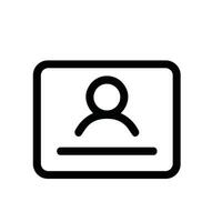 Simple Outline User Identification Card Shape Icon Symbol Graphic vector