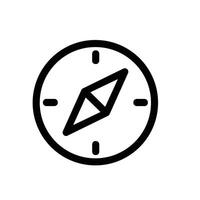 Minimalist Outline Compass Navigation Icon Direction Sign Design Element vector