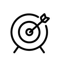 Simple Line Style Target Arrow Goal Focus Achievement Icon Symbol vector