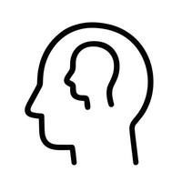 Simple Outline Head Inner Self Concept Mental Health Icon Design vector