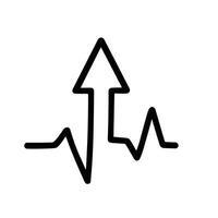 Minimalist Line Arrow Up with Pulse Signal Graphic Icon Symbol vector