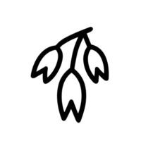 Minimalist Line Simple Cherry Blossom Branch Floral Design Element vector