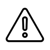 Simple Outline Triangle Exclamation Mark Danger Sign Shape Symbol Icon vector