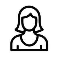Simple Line Woman Avatar Profile User Portrait Icon Representation vector