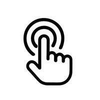 Simple Outline Finger Tap Gesture Touch Screen Pointing Hand Icon vector