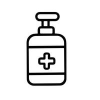 Outline Simple Handdrawn Sanitizer Bottle With Pump Healthcare Icon Element vector