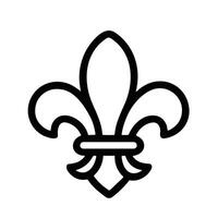 Minimalist Outline Fleur De Lis Lily Symbol Sign Shape Icon Art vector