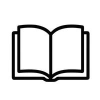 Simple Outline Open Book Sign Shape Line Art Icon Graphic vector
