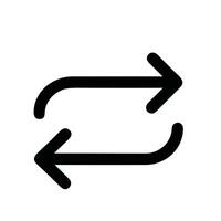 Simple Line Style Reversible Arrow Icon Shape, Directional Movement Element vector
