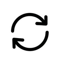 Simple Line Style Reload Arrow Circle Sign Shape Icon Symbol vector