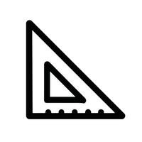Minimalist Outline Triangle Ruler for Measuring and Drawing Tools Icon vector