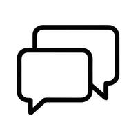 Minimalist Outline Two Speech Bubble Communication Conversation Sign Icon vector