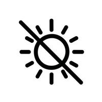 Minimalist Line Sun Off Mode Setting Interface Element Icon vector