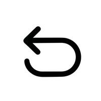 Minimalist Simple Line Return Arrow Navigation Element Sign Icon Design vector