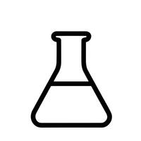 Simple Line Flask Shape Chemistry Experiment Icon Design Element vector