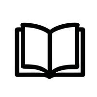 Simple Outline Open Book Icon Education Learning Knowledge Symbol vector