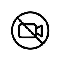 Simple Line Style No Camera Sign Icon Symbol Pictogram vector
