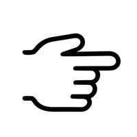 Simple Outline Hand Gesture Pointing Right Direction Sign Icon Graphic vector